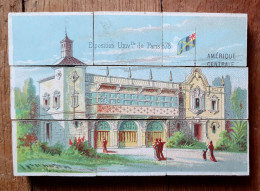 RARE CARTE Chromo PUZZLE EN BOIS 1878 - AMERIQUE CENTRALE - EXPOSITION UNIVERSELLE De PARIS 75 - Oud Speelgoed