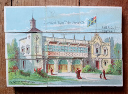 RARE CARTE Chromo PUZZLE EN BOIS 1878 - AMERIQUE CENTRALE - EXPOSITION UNIVERSELLE De PARIS 75 - Toy Memorabilia