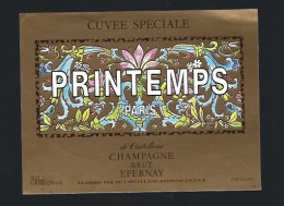 Etiquette Champagne Brut Cuvée Spéciale Printemps Paris   De Castellane Epernay    Marne 51 - Champan