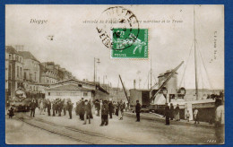 1908 - DIEPPE - ARRIVEE DU PAQUEBOT A LA GARE MARITIME ET LE TRAIN  - FRANCE - Dieppe