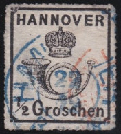 Hannover  .   Michel    .   17 (2 Scans)  .  Kleine Etwas Helle Stelle    .    O     .     Gestempelt - Hanovre