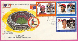 Ag1595 - GRENADA - Postal History - FDC COVER - 1988 BASEBALL - Honkbal