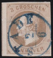 Hannover  .   Michel    .   19 (2 Scans)   .  Kleine Helle Stelle  Mittel Untern  .    O     .     Gestempelt - Hanover