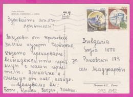 293842 / Italy - Breuil Cervinia M.2050 Valley D' Aosta PC 1990 USED 150+500 L Castello Di Miramare Trieste , Rovereto - 1981-90: Storia Postale