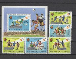 Niger 1982 Football Soccer World Cup Set Of 5 + S/s With Winners Overprint MNH - 1982 – Spain