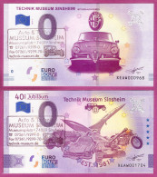 0-Euro XEAW 2019-5 + 2021-7 Ausgabestempel TECHNIK MUSEUM SINSHEIM SET 2 Scheine - Private Proofs / Unofficial