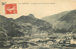 73 - MOUTIERS - VUE GENERALE PRISE DE LA ROUTE DE BELLEVILLE - Moutiers