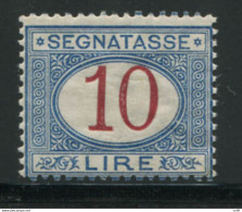 Segnatasse Lire 10 Azzurro E Carminio N. 28 Ottimo - Nuevos