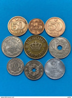 9 Pièces Du Danemark / Collection / Monnaie Du Monde  Lot N °47 - Denemarken
