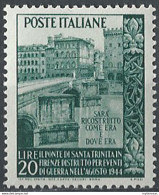 1949 Italia Ponte Di S. Trinità MNH Sassone N. 613 - 1946-60: Mint/hinged