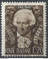 1949 Italia Alfieri MNH Sassone N. 605 - 1946-60: Ungebraucht