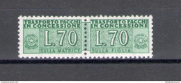 1966 Italia - Repubblica Pacchi Concessione 70 Lire Verde N° 15 - MNH** - Paquetes En Consigna