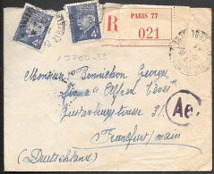 Germany WW2 Firma Alfred Teves Factory Frankfurt Cover Mailed From France 1943 - Lettres & Documents