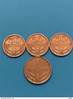 4 Pièces Du Portugal / 50 Centavos 1970-1972-1978 / 1 Escudo 1976 /lot N °48 - Portugal