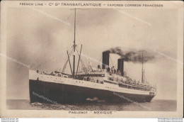 Ar350 Cartolina Nave French Line Transatlantique Vapores Correos - Altri & Non Classificati