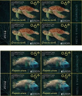 Azerbaijan 2024 CEPT EUROPA EUROPE Underwater Fauna & Flora 4 X 4 Stamps From Sheets - 2024