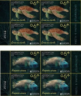 Azerbaijan 2024 CEPT EUROPA EUROPE Underwater Fauna & Flora 4 X 4 Stamps From Sheets - Aserbaidschan