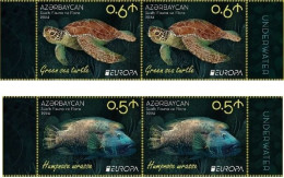 Azerbaijan 2024 CEPT EUROPA EUROPE Underwater Fauna & Flora 2 X 2 Stamps From Sheets - Azerbaijan