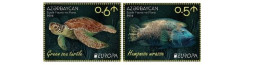 Azerbaijan 2024 CEPT EUROPA EUROPE Underwater Fauna & Flora 2 Stamps From Sheets - Azerbaïjan