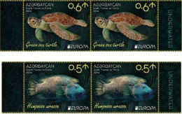 Azerbaijan 2024 CEPT EUROPA EUROPE Underwater Fauna & Flora 2 X 2 Stamps From Sheets - 2024