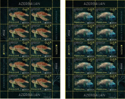 Azerbaijan 2024 CEPT EUROPA EUROPE Underwater Fauna & Flora 2 Full Sheets - Azerbaiján