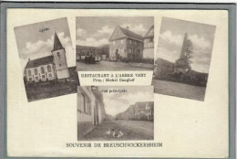 CPA (67) BREUSCHWICKERSHEIM - Carte Type Gruss-Souvenir-Multivues - Restaurant à L'Arbre Vert - 1920 - Sonstige & Ohne Zuordnung