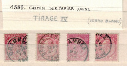 Belgique 4 X N° 46 Emission 1884  Tirage IV - 1884-1891 Leopoldo II