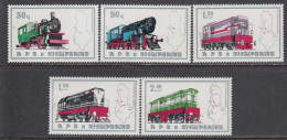 Albania 1989 - Trains, Mi-Nr. 2383/87, MNH** - Albanien