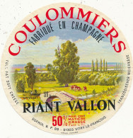 J C O  959 / ETIQUETTE FROMAGE    COULOMMIERS   RIANT VALLON   FABRIQUE EN CHAMPAGNE - Fromage