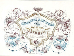 DE 1895 - Carte Porcelaine De Charles Lauwers, Negt, En Vins, Bruges, Imp Daveluy. - Otros & Sin Clasificación