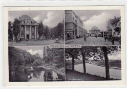 39078807 - Nienburg, 4 Abbildungen Mit Kreissparkasse, Hafenstrasse U. Post Gelaufen, 1953. Gute Erhaltung. - Sonstige & Ohne Zuordnung