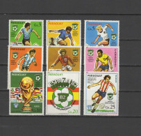 Paraguay 1980 Football Soccer World Cup Set Of 9 MNH - 1982 – Espagne