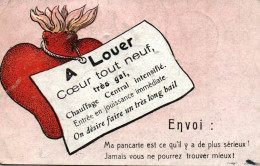 CPA Humoristique : A Louer, Coeur Tout Neuf, Très Gai... - Humour