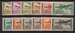 AEF - 1943 - Poste Aérienne PA N°YT. 30 à 41 - Série Complète - Neuf Luxe ** / MNH / Postfrisch - Neufs