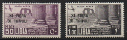 COLONIE ITALIANE- LIBIA  1937 " 11° Fiera Di Tripoli  " Solo Posta Aerea  2 Valori Gomma Integra Catalogo Pa 32/33. - Libië