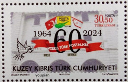 Northern Cyprus 2024, 60 Years Of Independence, MNH Single Stamp - Neufs