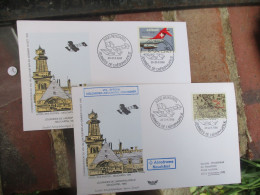 SUISSE LOT DE 4 ETTRE   NEUCHATEL JOURNEE AEROPHILATELIE  VOL SPECIAL COLOMIER - Storia Postale