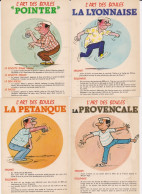 Lot De 4 Cartes Postales : L'art Des Boules, Pétanque, Provençale, Lyonnaise, Pointer - Humour