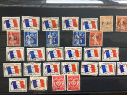 Lot Timbres Franchise Militaire FM : Mouchon, Semeuse, Paix, Infanterie Et Drapeau - Sellos De Franquicias Militares