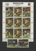 Paraguay 1982 Football Soccer World Cup Sheetlet + 2 Stamps MNH - 1982 – Espagne