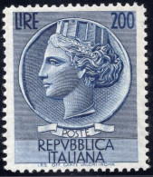 Italia (1954) - 200 Lire "Siracusana" ** MNH - 1946-60: Ungebraucht