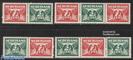 Netherlands 1941 Definitives 4 Combination Strips, Mint NH, Nature - Birds - Nuevos