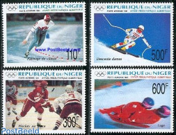 Niger 1991 Preolympic Year 4v, Mint NH, Sport - Ice Hockey - Olympic Winter Games - Skating - Skiing - Hockey (Ice)
