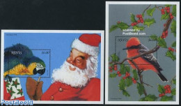 Nevis 1996 Christmas 2 S/s, Mint NH, Nature - Religion - Birds - Christmas - Kerstmis
