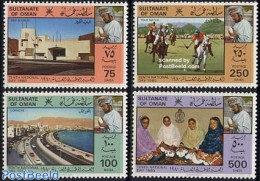 Oman 1980 National Day 4v, Mint NH, Nature - Sport - Transport - Various - Horses - Sport (other And Mixed) - Automobi.. - Auto's