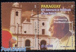 Paraguay 2003 25 Years Pope John Paul II 1v+tab, Mint NH, Religion - Pope - Religion - Papi
