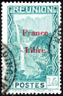 Réunion Obl. N° 228 - Vue -> Bras Des Demoiselles - 1f40 Bleu-vert Surchargé France Libre - Gebraucht