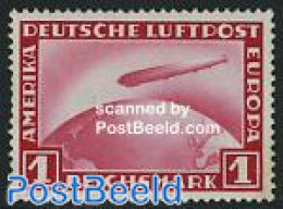 Germany, Empire 1931 Graf Zeppelin 1v, Mint NH, Transport - Zeppelins - Unused Stamps