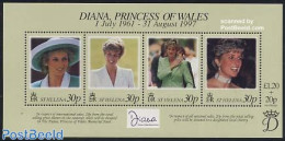 Saint Helena 1998 Death Of Diana S/s, Mint NH, History - Charles & Diana - Kings & Queens (Royalty) - Case Reali