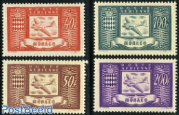 Monaco 1946 Airmail 4v, Mint NH, Transport - Aircraft & Aviation - Nuevos